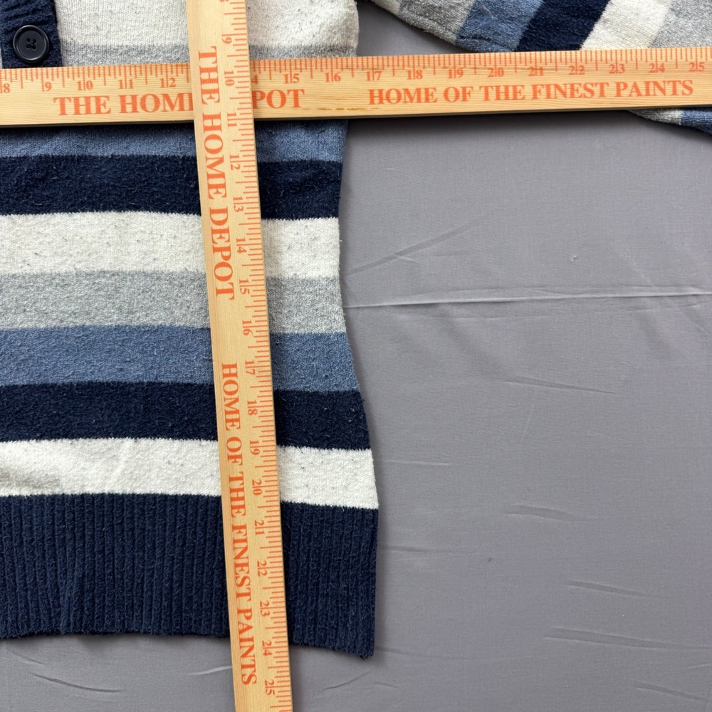 St Johns Bay Womens Blue Striped V-Neck Henley Knit Sweater Small - Picture 6 of 6